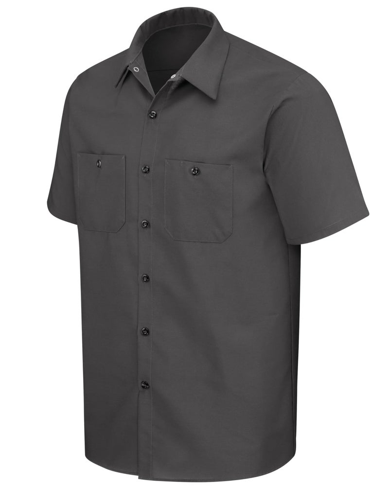 Red Kap Men's Standard Industrial Work Shirt, Regular Fit, Short Sleeve, Charcoal, X-Large - Image 5